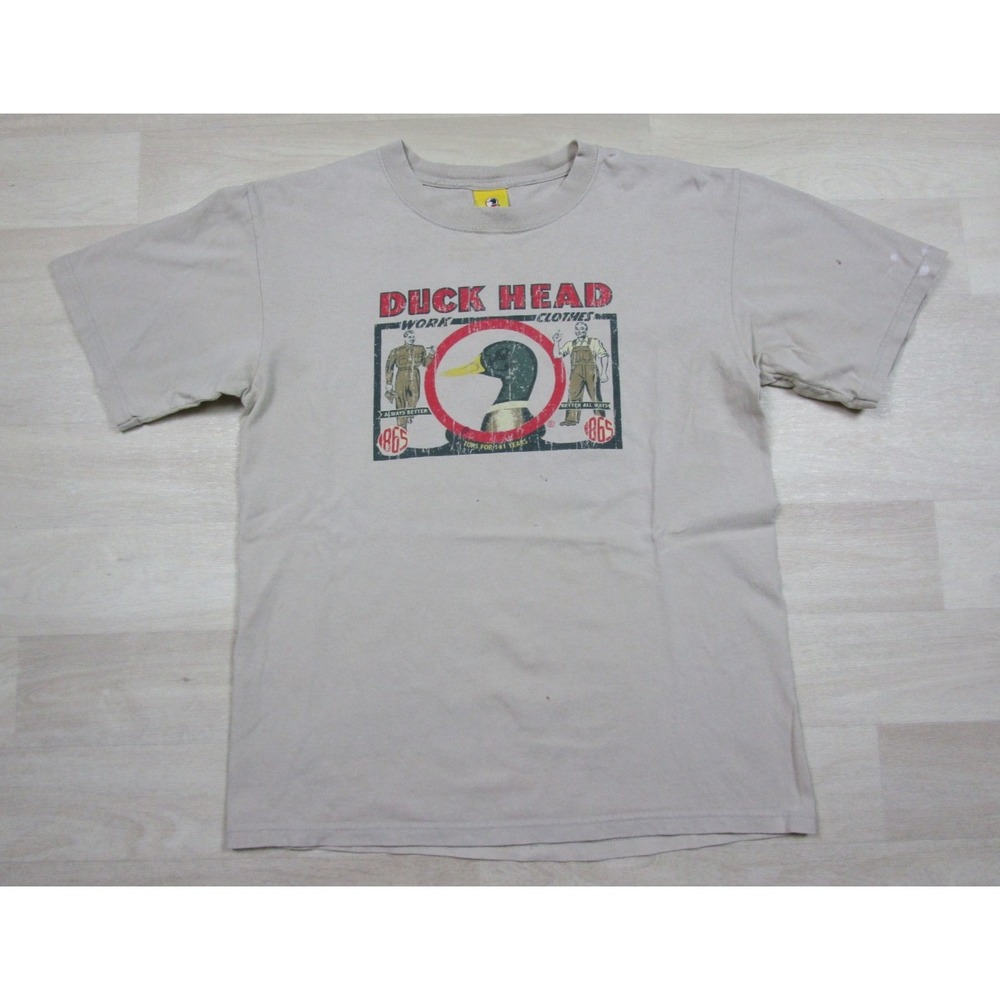 Vintage 90s Y2K Duck Head Work Clothes T Shirt (M) Mallard Heritage Workwear